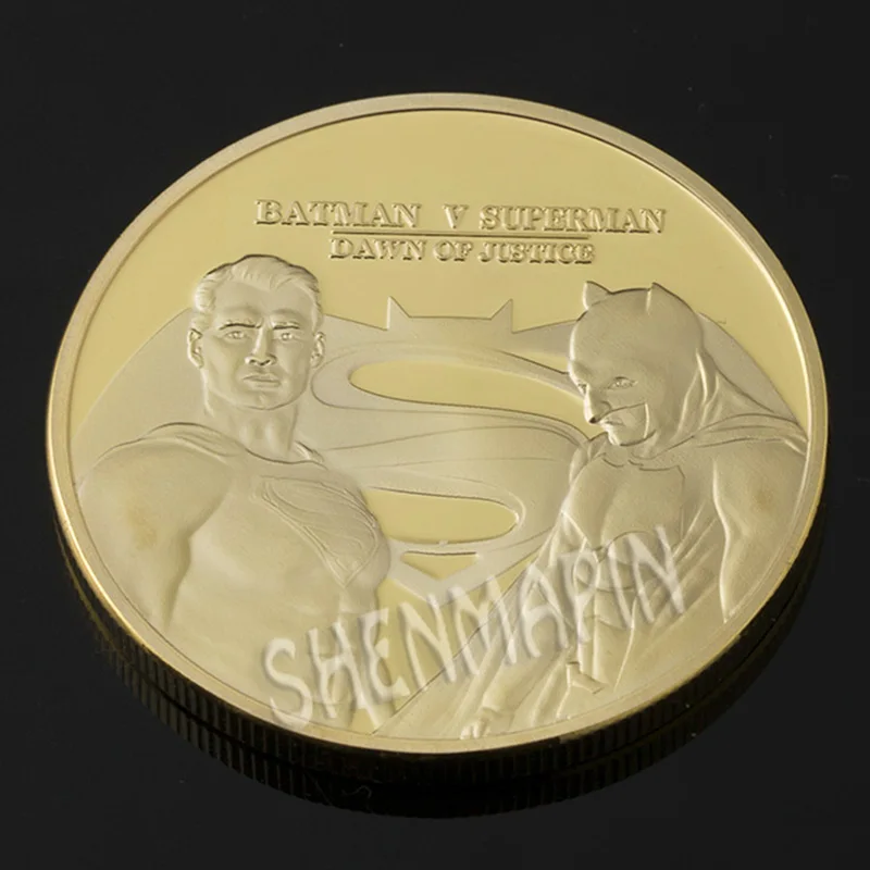 Бэтмен против Супермена битва памятная монета супер герой анимационный фильм коллекционные монеты Детский День Рождения мультфильм подарок