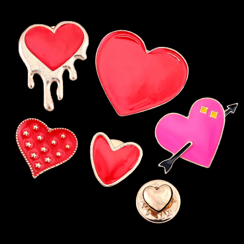 С принтом в виде героев мультиков и сердца шпильки броши Милая теплая Розовый