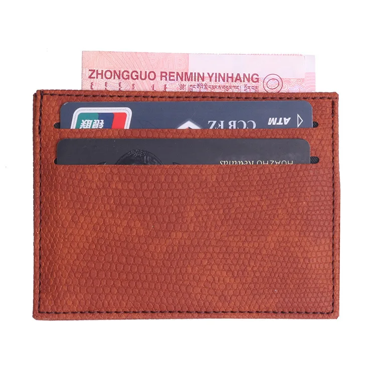 SFP-62PU-BROWN Минималистичный ультра тонкий мужской маленький кошелек Бизнес из искусственной кожи Волшебные кошельки Высокое качество портмоне кредитный держатель для карт - Цвет: SFP-62PU-BROWN