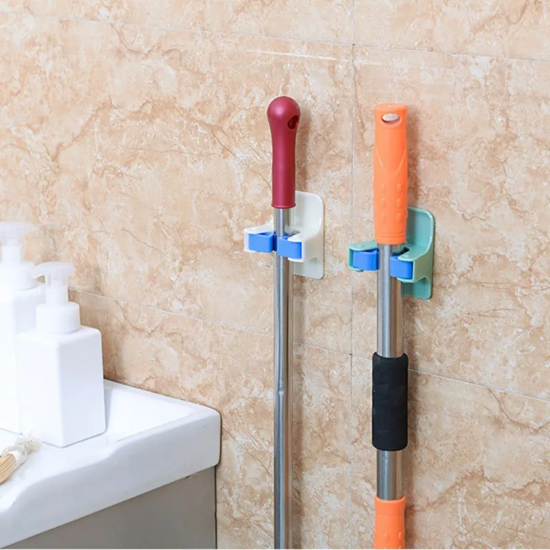 Органайзер на крючки для швабры с зажимом дома держатель ванной комнаты вешалка