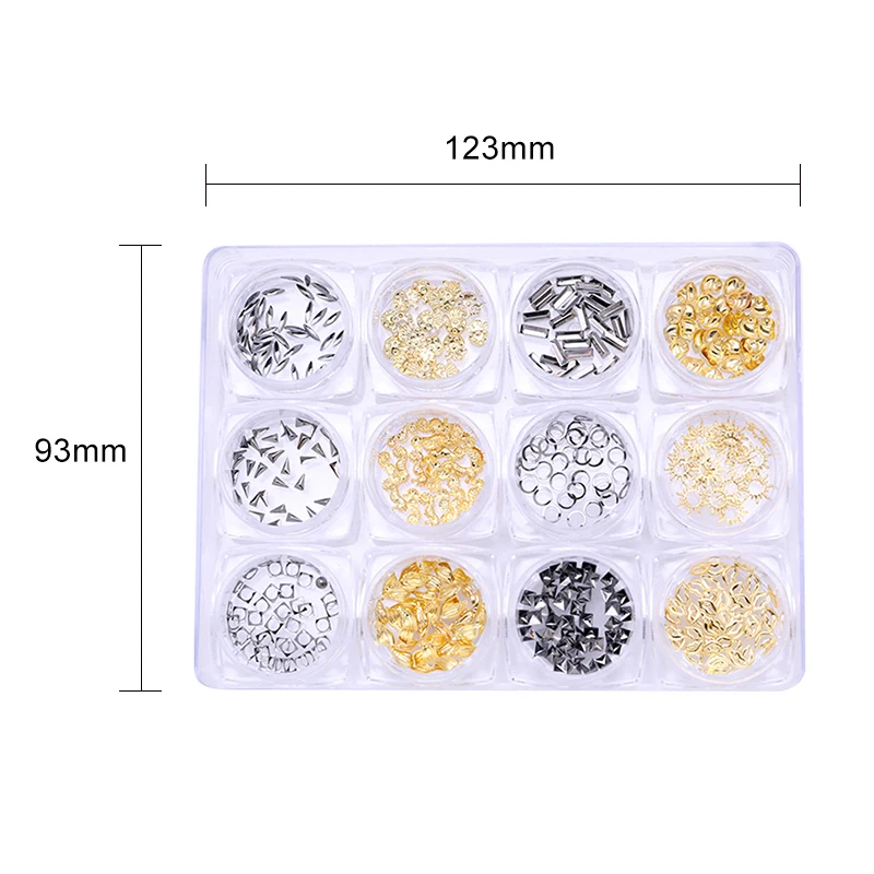 12 коробок/набор сплавные гвозди маркиза Стразы Золотая Морская звезда оболочки