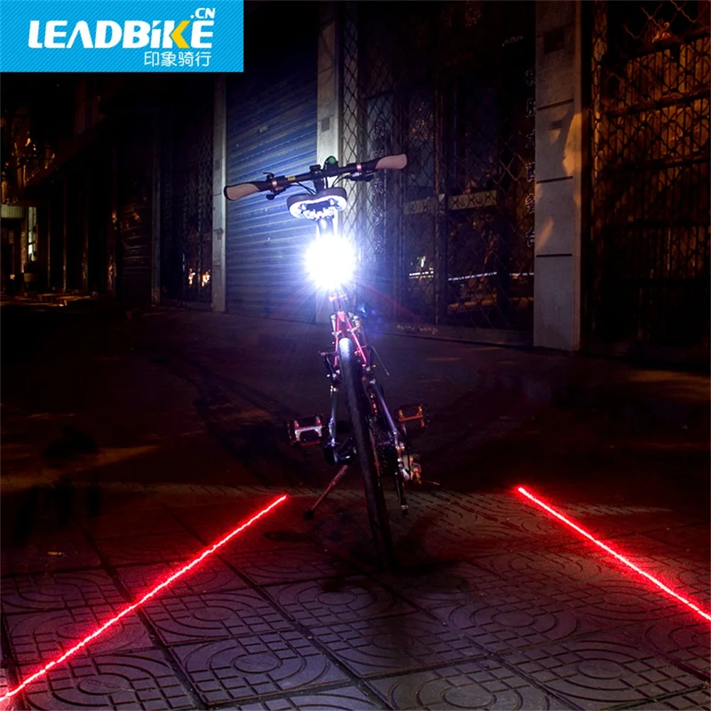 

Leadbike 3 Modes 8 LED 2 Laser Bicycle Light Rear Tail Light Cycling Safety Warning Light Bike Flashing light Cycling Accessory