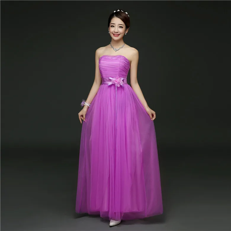 Акция 8 видов цветов DIY стили платья подружки невесты с цветком длинное платье