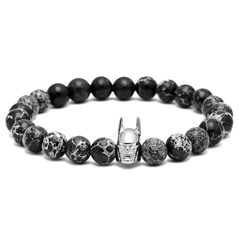 Маклрой бусины браслеты с браслет Бэтменом для мужчин и женщин Гематит Подвески