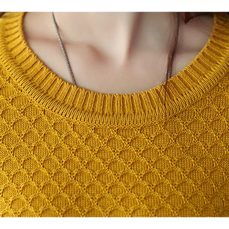 2019 длинный вязаный женский свитер однотонный пуловер с длинным рукавом