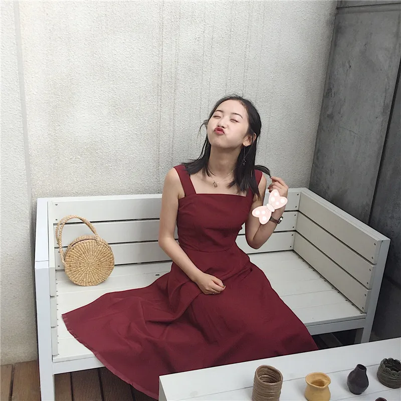 Элегантное летнее женское платье Lychee с оборками без рукавов однотонное длинное