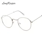 Очки в Корейском стиле от LongKeeper, ретро-оправа, круглые компьютерные очки унисекс, без градусов, 3447E