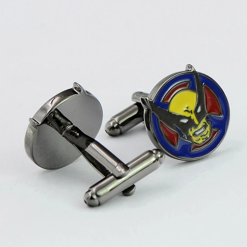 Доспехи героя разноцветной эмалью запонки Прохладный пуля Запонки пистолет