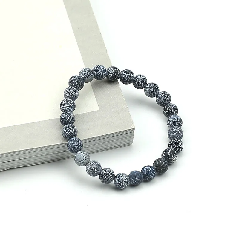 Оптовая Продажа унисекс круглый мужской браслет из натурального камня ручной
