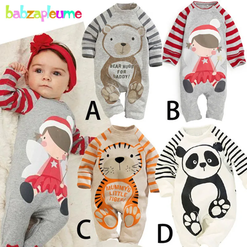 Одежда для младенцев 0 18 месяцев/весна осень комбинезоны мальчиков и девочек