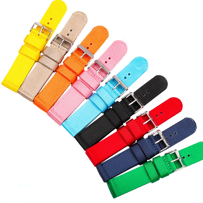 

9 Colors Nylon Canvas Watchbands Women Men Sports Strap Bracelet 18mm 20mm 22mm 24mm Watches Accessory Quick Release Spring Bar