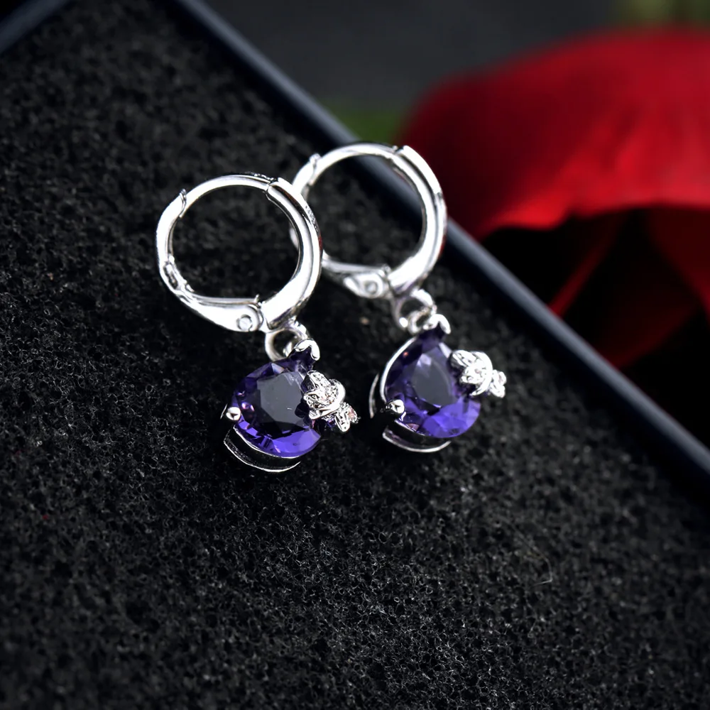 925 стерлингового серебра Синий Ювелирные наборы ожерелье комплект жемчужного