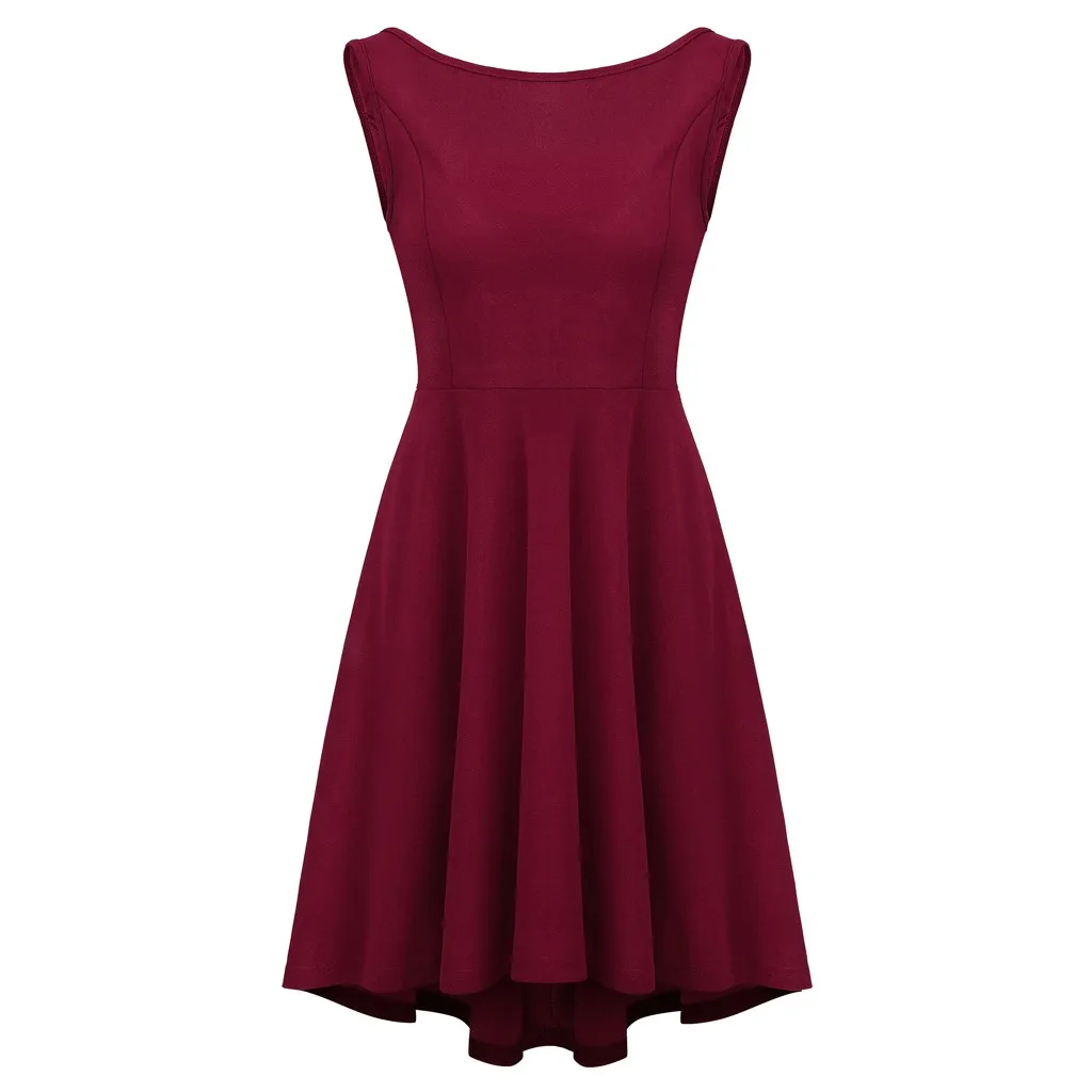 Женское модное платье с круглым вырезом уникальное оборками открытой спиной