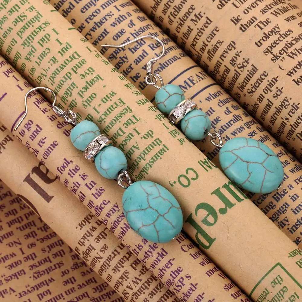 Лидер продаж висячие серьги из тибетского серебра женские с подвесками