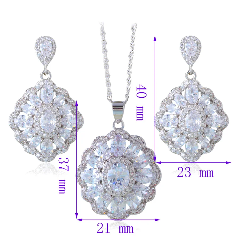 Rolilason белый циркон желтый Spar ювелирные комплекты для женщин штампованные