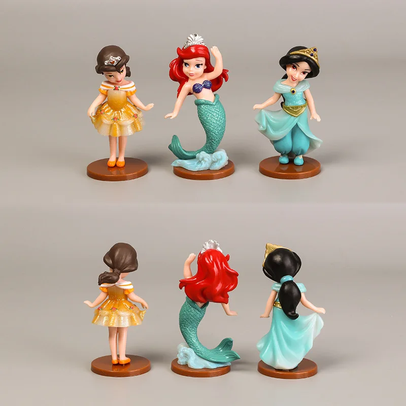 Disney 6pcs/Set Princess Pvc Action Figures Doll Toys Mermaid Cinderella Snow White Decoration Children Gift | Игрушки и хобби