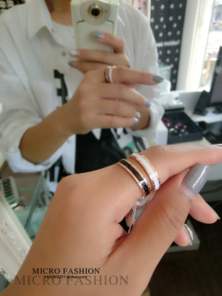 Керамическое кольцо YUN RUO цвета розового золота белое черное для мужчин и женщин