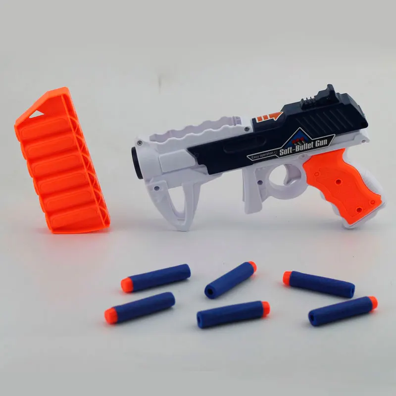 Ручной игрушечный пистолет с мягкими пулями Пластик игрушечное оружие для улицы