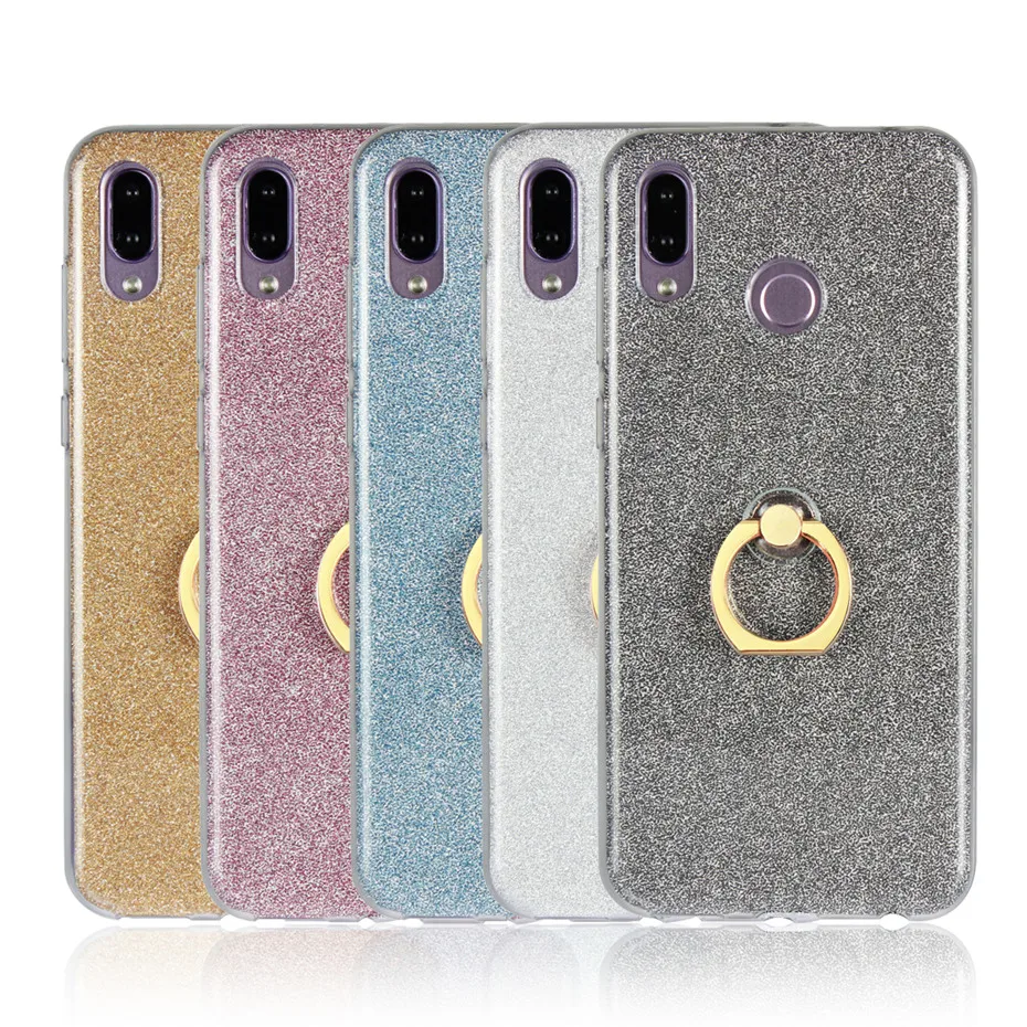 Phone Case For Huawei Honor Play Soft Silicone Transparent Cover With Stand Holder Ring Cases HonorPlay 6.3'' 2018 |