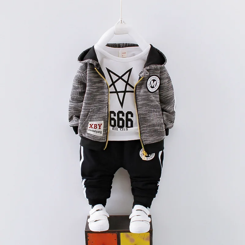 children clothing sets 2018 new baby boy&amp girls spring fashion high-quality cartoon jacket coat+t-shirt+pants 3 pcs sport suit | Детская