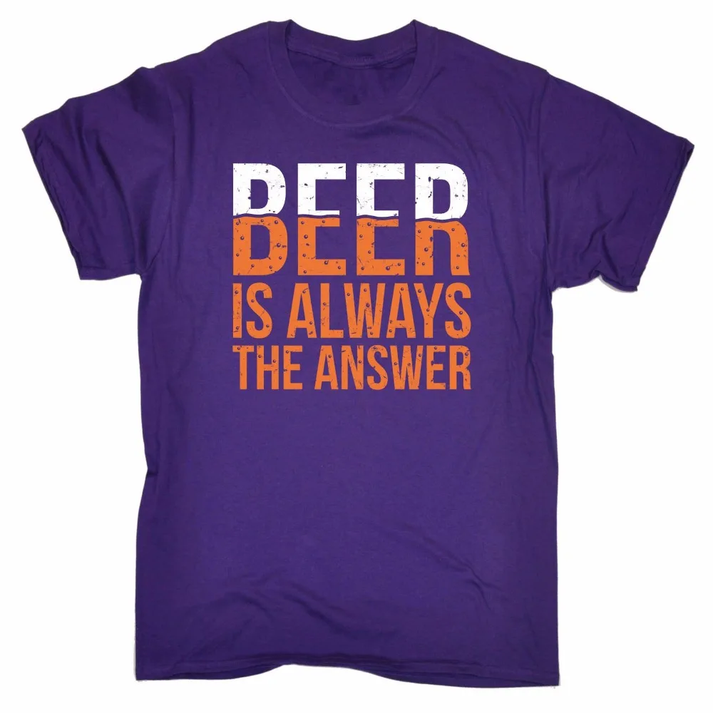 2018 летняя одежда с круглым вырезом футболка надписью пиво всегда отвечает