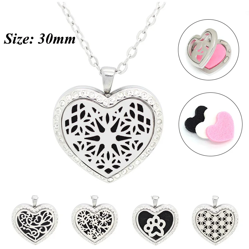 Новое поступление! Медальон для духов в форме сердца подвеска из нержавеющей