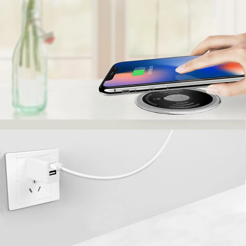 5 Вт Qi настольная Беспроводная зарядная станция водонепроницаемый usb type C встроенное настольное Беспроводное зарядное устройство для IPhone 8/X/XS для samsung