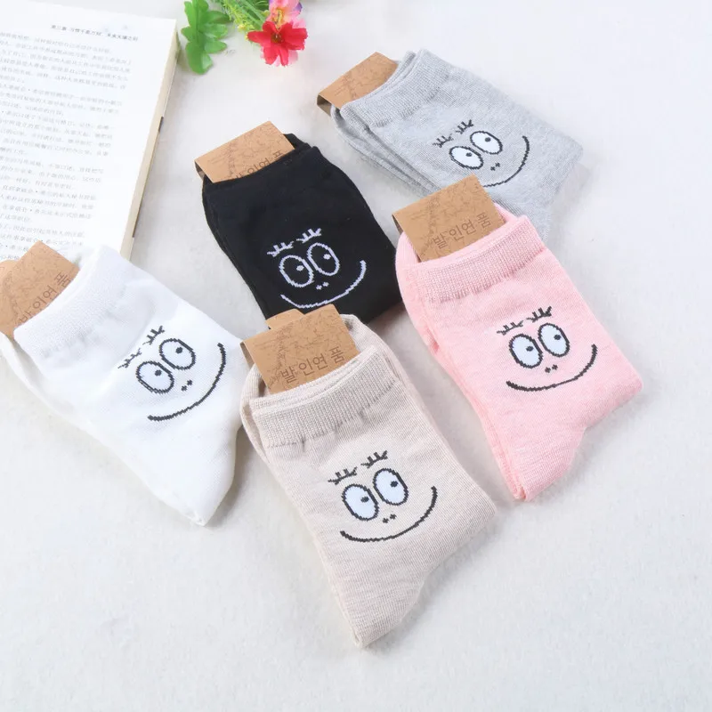 2018 милые женские носки с мультяшным принтом &quotбольшая улыбка&quot модные