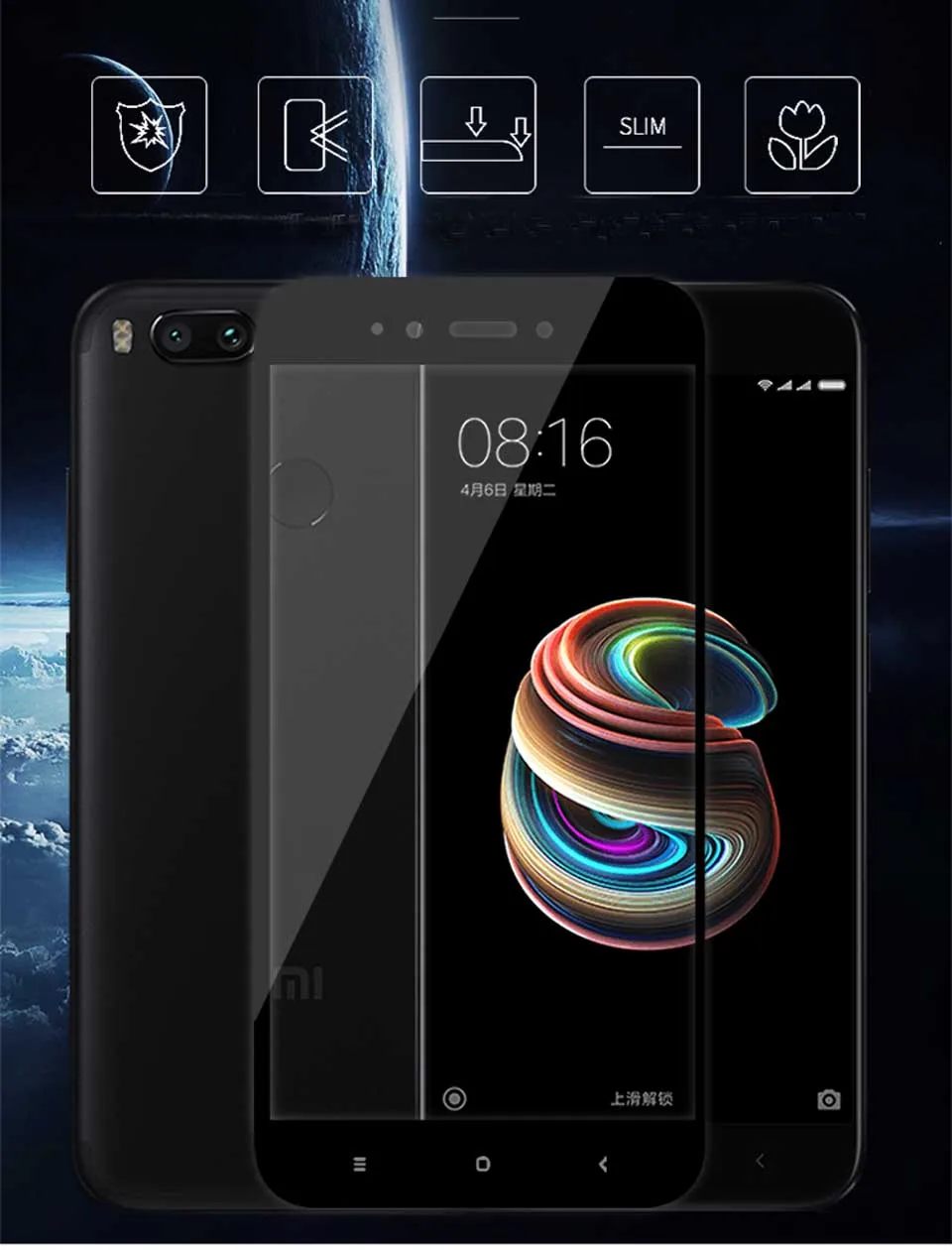 Wangcangli для xiaomi mi a1 закаленное стекло 5X стекла протектор Scratch экран защитная пленка
