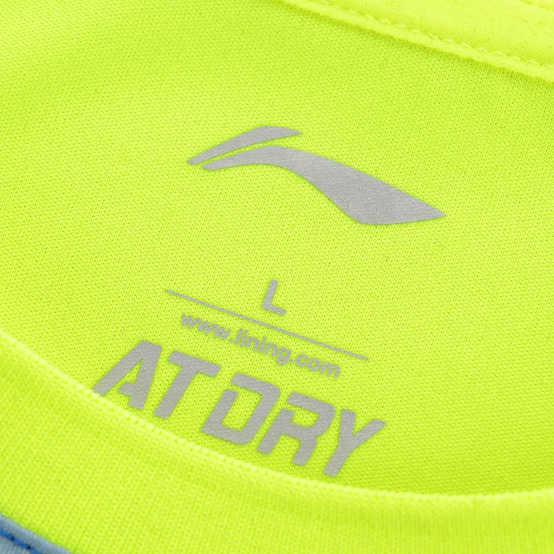 Li-Ning мужские футболки для бадминтона на сухом соревновании Топ фитнеса Удобная
