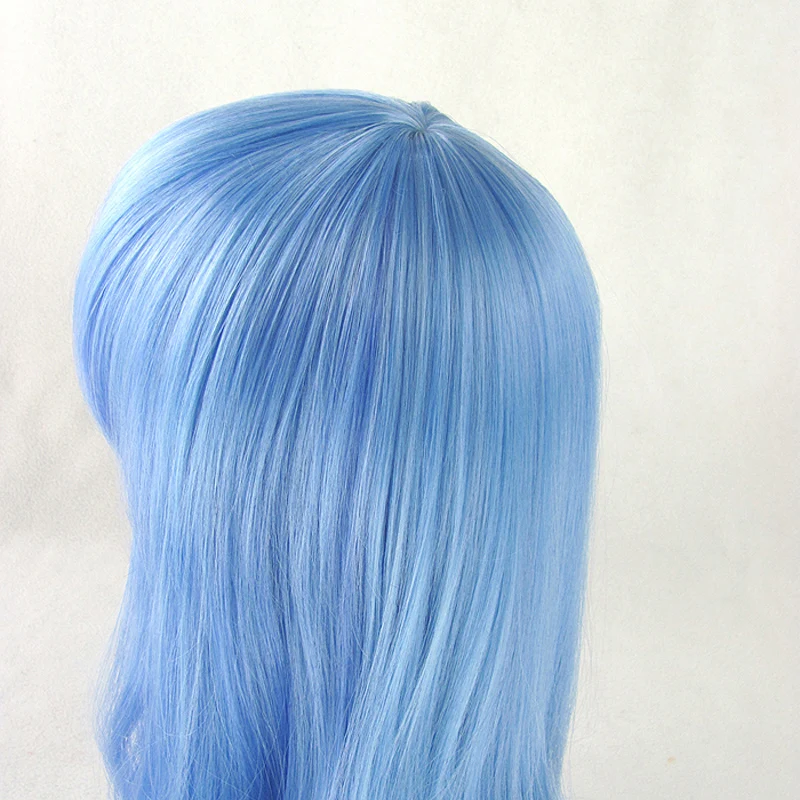 DATE A LIVE Yoshino Cosplay Wigs Role Play 70cm Long Curly Wavy Blue Synthetic Hair for Adult+Hairnet |