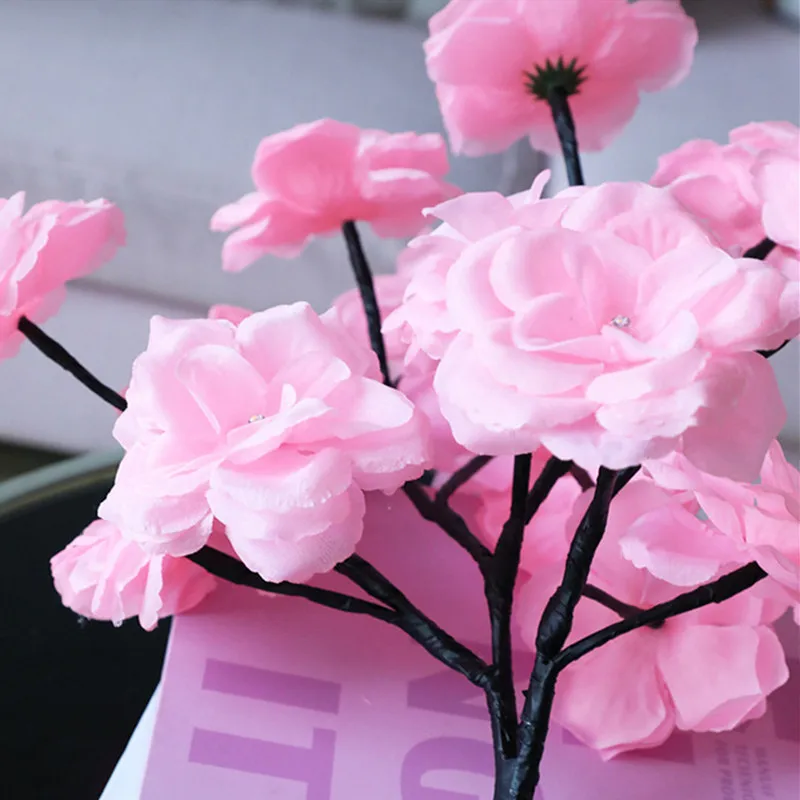 

Led Table Lamp Flower Branch Floral Desk Lamp for Indoor Bedroom Decoration Night Light Tree Light Christmas Girl Romantic Gift