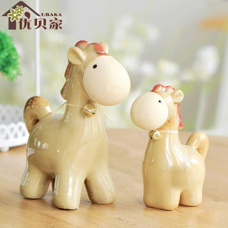 Керамическая лошадь украшения интерьера креативный ремесленный подарок для