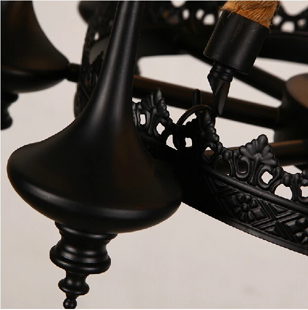 Подвесная лампа в стиле ретро из пеньковой веревки скандинавском и американском