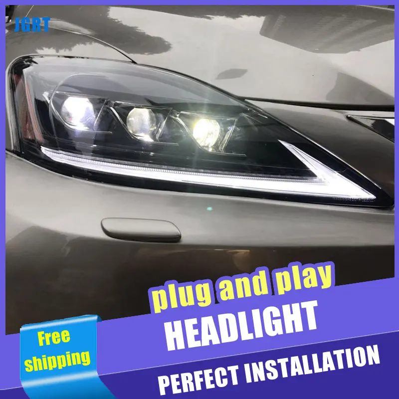 2 шт. автомобильные стильные светодиодные фары для Lexus IS250 IS350 2006 2013 головная лампа