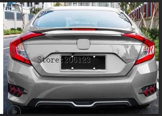 ABS заднего крыла багажник спойлер для Honda Civic с светодиодный - Название цвета: j
