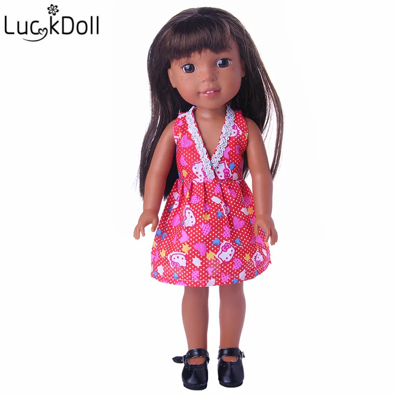 

Luckydoll Mini Doll Dress Skirt Fits 14.5" American Doll Wellie Wishers Accessories, Holiday Gifts