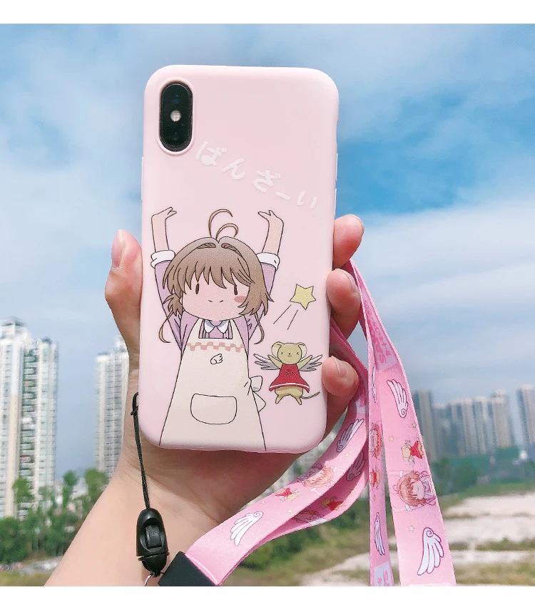 Аниме милый мультфильм Cardcaptor Сакура шеи ремешок для женщин КЛЮЧИ ID карты ТРЕНАЖЕРНЫЙ зал Телефон Чехол ремни USB бейдж держатель повесить веревку