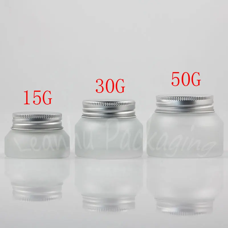 

Прозрачные матовые стеклянные банки, 15 г/30 г/50 г, упаковка для крема для рук/маски (12 шт./лот)