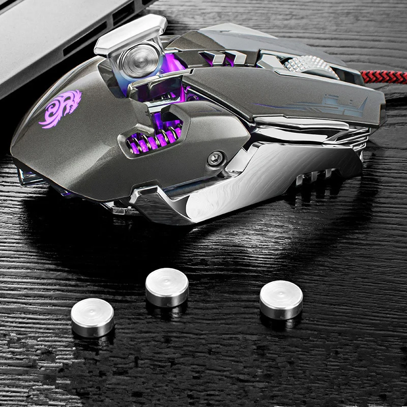 GUIKA Wired Gaming Mouse Rechargeable 3200dpi Mechanical Metal Weights Mice Optical RGB Backlit For Gamer Overwatch Game | Компьютеры и