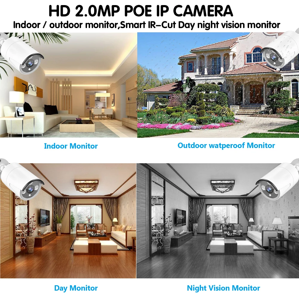 HKIXDISTE HD 8CH NVR 1080P POE CCTV камера система Комплект 2MP наружная водонепроницаемая IP