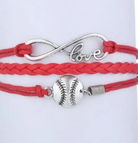 1pc handmade bracelet Infinity Bracelet softball charm - Custom mini order 10$ 4054 |
