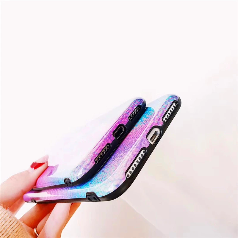 Мода Градиент лазерный Футляр фиолетового цвета для iphone X case 8 7 6 6s плюс | Мобильные