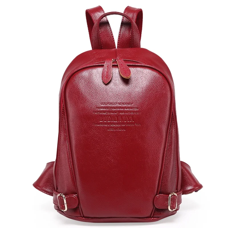 

GENUINE LEATHER Fashion Women Backpack Girl Student School Bag MINI Small Double-Shoulder Bag Women Casual Back Packs Travel Bag