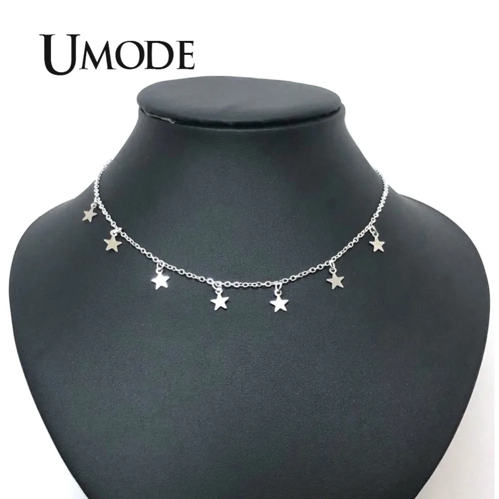 UMODE, винтажная звезда, цепочка, подвеска, богемное ожерелье, модное колье, золото, серебро, Femme Collares, ювелирные изделия, вечерние, аксессуары UN0347