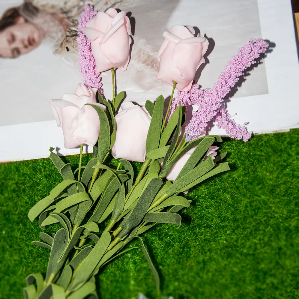 Свадебные свадебные 9 головок Лаванда Роза искусственные пионы шелковые цветы