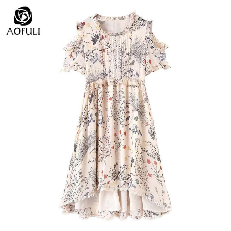 Размеры S Boho Цветочный принт летнее платье Для женщин оборка баска с открытыми