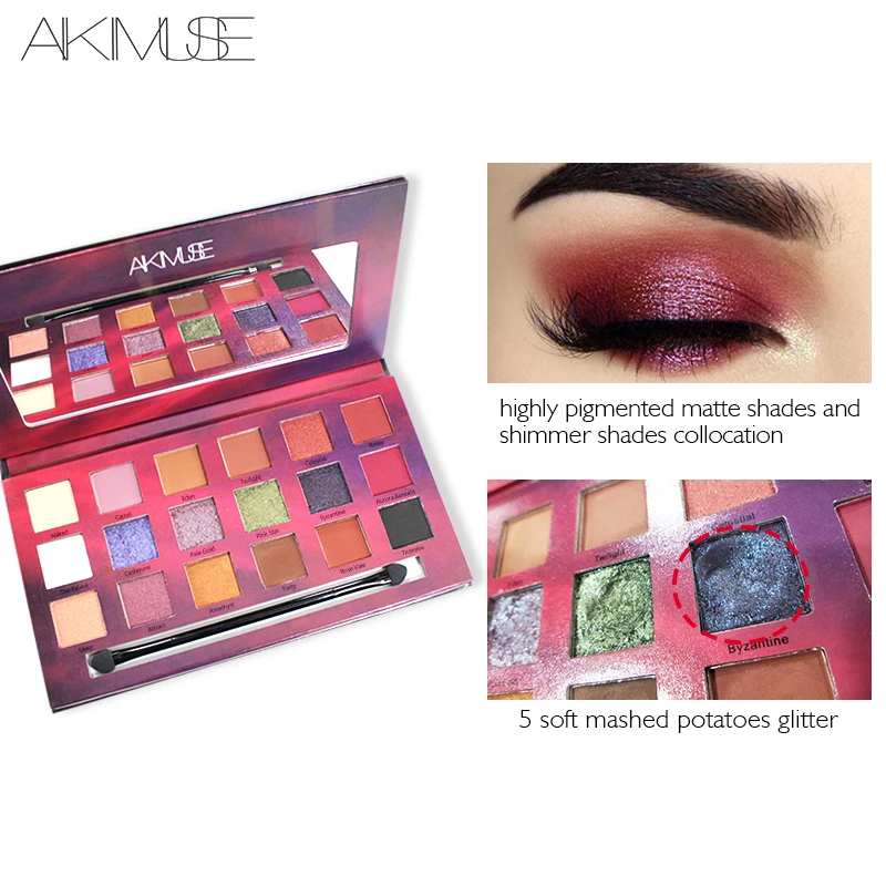 Aikimuse Очаровательная палитра теней для век 18 видов цветов Make up Палитра матовая