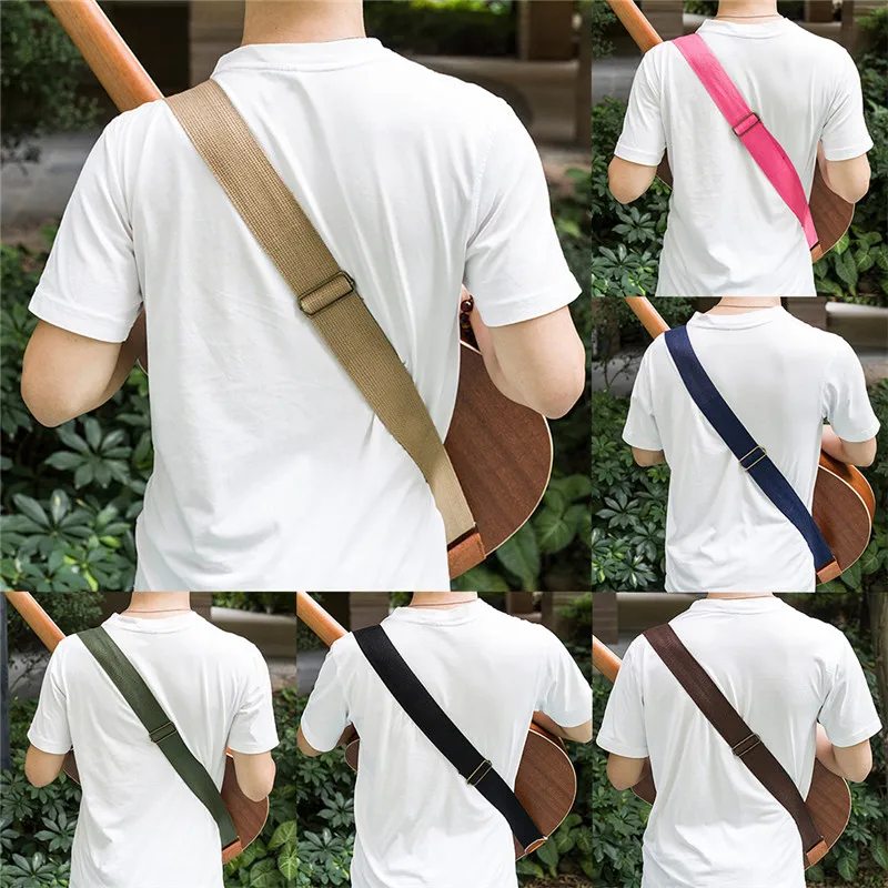 Регулируемый ремень гитары тканый хлопчатобумажный для с кожаными концами