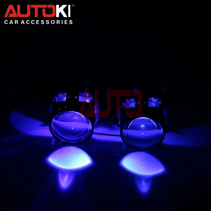 Autoki 2 шт. LED цветной RGB Devil Eyes Hella 5 Q5 Bi xenon объектив Автомобильный Demon Eye для фар